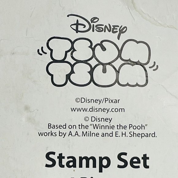 NEW 2018 Disney TSUM TSUM 4 Piece RUBBER STAMP SET - 3 Stamps & 1 Ink Pad - Picture 7 of 9